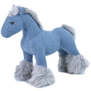 Hermes Elmy PPM Horse Plush Toy Cashmere Polyester Blue Baby Goods
